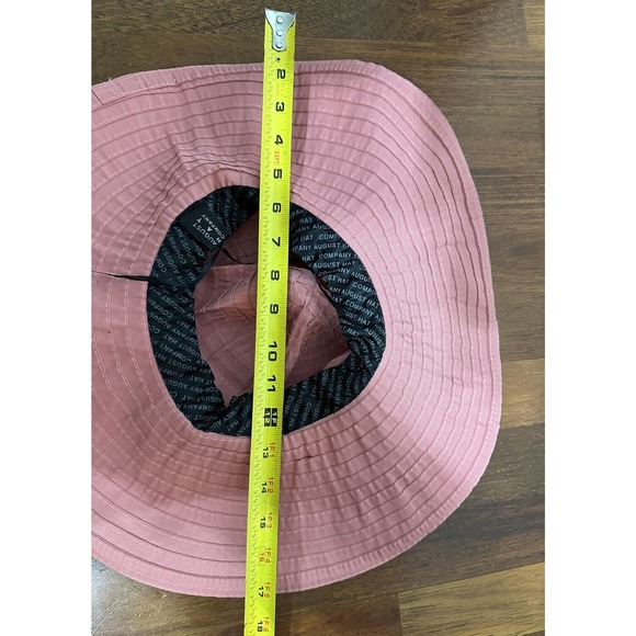 August Hat Company Packable Sun Beach Garden Hat Pink Polyester Wide Brim - Picture 7 of 7